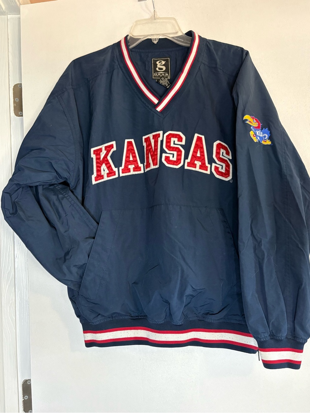 Gear For Sports Navy Pullover with Red Kansas Applique